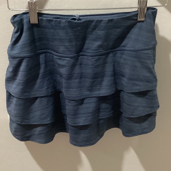 Athleta Navy Tiered Mini Skirt - Picture 2 of 7